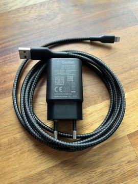 Belkin ładowarka 10W + kabel oplot USB-A Lightning MFI 2m