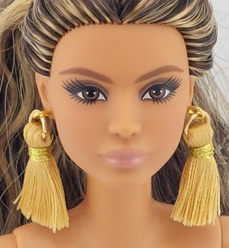 Kolczyki biżuteria dla lalki Barbie złote