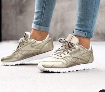 Reebok Classic Leather Melted Metals Gold Grey!