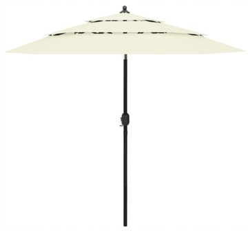 3-poziomowy parasol na aluminiowym słupku, piasko