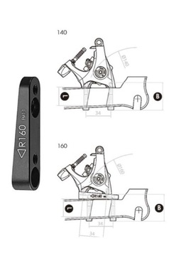 Adapter Flat Mount TRP Tektro FM 1.1 Tył 160 mm