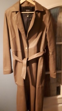 Beżowy płaszcz skórzany Ochnik w rozmiarze XL