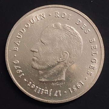 Belgia, okolicznościowe 250 franków, 1976r,Ag0,835