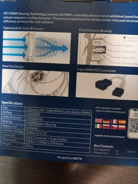 Wentylator obudowy pc, 12 cm, PWM 4 piny plus PST