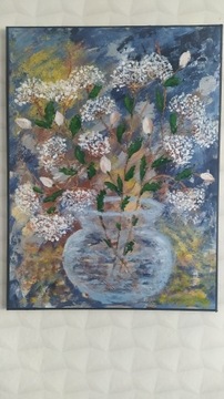Obraz abstrakcja kwiaty w wazonie 