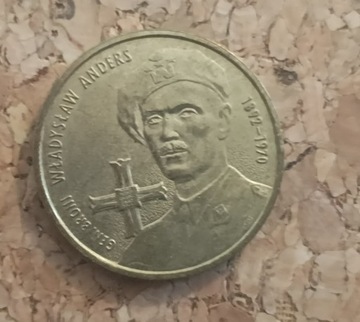 Moneta 2 zł generał Władysław Anders 2002 rok