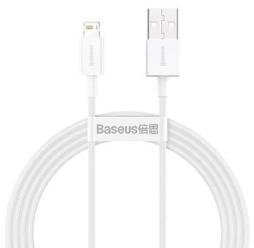 BASEUS Kabel USB - Lightning 2,4A 1,5m biały