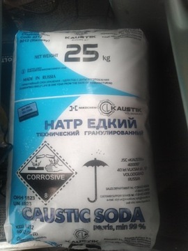 Soda kaustyczna granulki - 25 kg - DOWÓZ