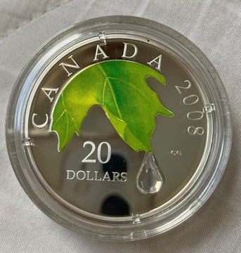 Srebrna moneta 20$ - Kryształowa kropla deszczu
