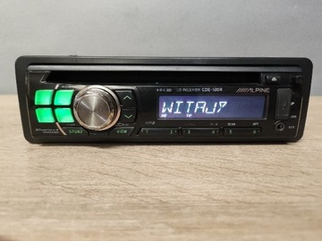 Radio samochodowe ALPINE CDE-120R klasyk Mp3 USB AUX zielone