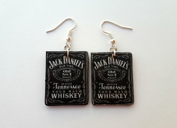Kolczyki whisky Jack Daniels rękodzieło prezent
