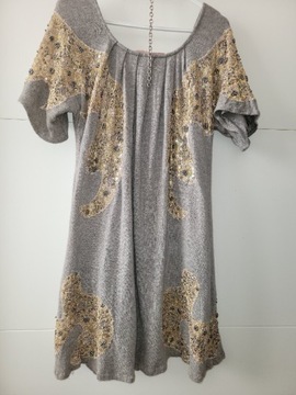 Manoush Womans Gray Sweater Dress Wool cashmere 