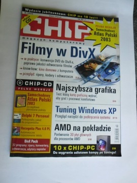 CHIP magazyn komputerowy nr 4/2003 z płytką DIVX