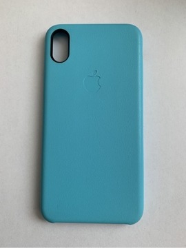 Plecki Apple leather Case IPhone XS max niebieski