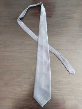 krawat męski srebrny