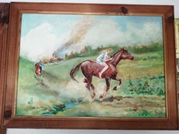 Obraz Konna ucieczka niewiasty 60cm x 81cm