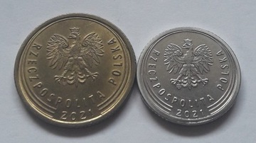 III RP-- zestaw 2  monet o nominale 5 i10  z 2021r