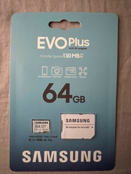 Nowa karta pamięci Samsung Evo Plus 64GB klasa 10