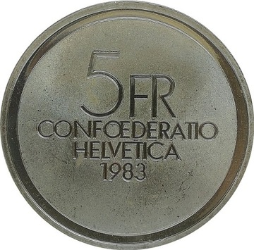 Szwajcaria 5 francs 1983, KM#62