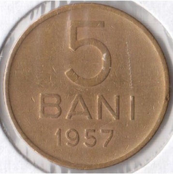 RUMUNIA 5 bani 1957, KM# 83.2