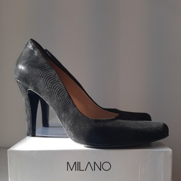 Buty MILANO 37, szpilki, skórzane, wygodny obcas