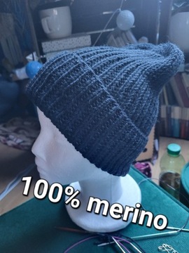 Czapka zimowa 100% merino