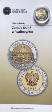 5 ZŁ ZAMEK KSIĄŻ W WAŁBRZYCHU 2021 + FOLDER