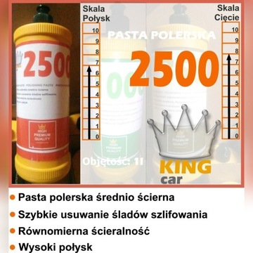 Pasta polerska King car średnio ścierna 2500 1L