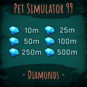 Pet Simulator 99 gemy od 10M - 500M