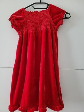 Sukienka welurowa czerwień maku na imprezę 