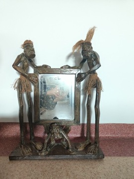 Sztuka, rzeźba lusterko z Aborygenami, Afryka