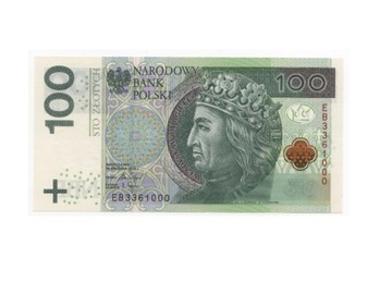 Banknot 100 zł EB3361000 2018 rok