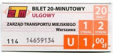 ZTM Warszawa - bilet 20-min. ulgowy