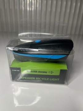 Akumulatorowa lampa rowerowa led USB klakson nowa