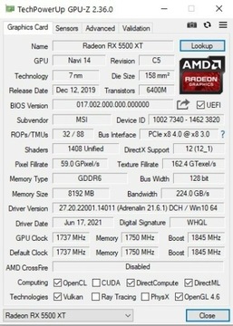 MSI RX 5500 XT 8GB GDDR6