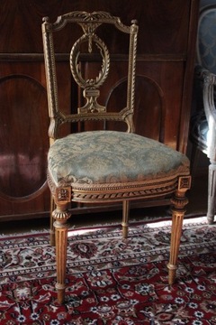 Pozłacane krzesło w stylu Ludwika XVI. XIX wiek.
