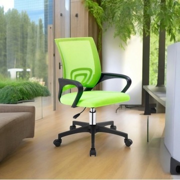 Fotel obrotowy mikrosiatka do biurka zielony