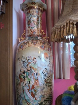 ogromny wazon porcelanowy 183 cm ręcznie malowany
