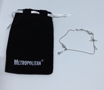 Srebrna bransoletka Metropolitan Swarovski i perły