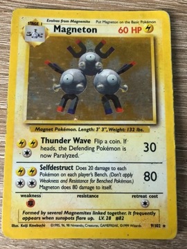 Magneton Karta Pokemon TCG 9/102 Base Set z 1999