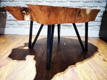 Stolik kawowy styl loft rękodzieło plaster drewna