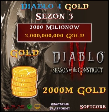 Diablo 4 Sezon 3 2000M Gold Złoto Najtaniej
