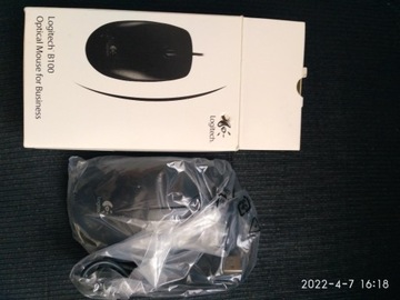 Mysz optyczna USB Logitech -czarna przewodowa nowa