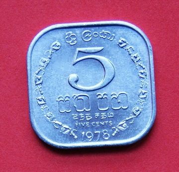 5 Centów 1978 r -   Sri Lanka    Stan !!   