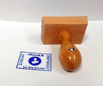 Pieczątka Stempel Gryf Drewniany 60x20mm + gumka