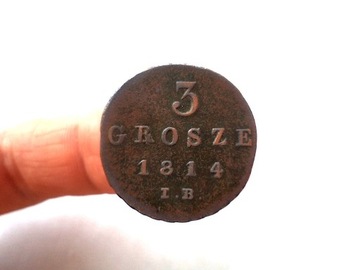 3 GROSZE 1814 R- RZADSZY ROCZNIK