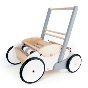Bajo: drewniany pchacz/ wózek Baby Walker White