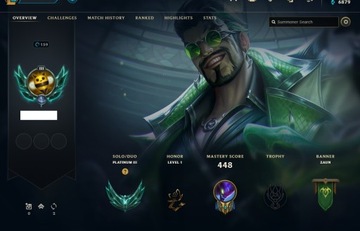 EUNE KONTO LEAGUE OF LEGENDS PLATYNA 4 112 SKINÓW