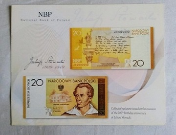 Folder do banknotu - Juliusz Słowacki angielski
