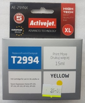 Tusz do Epson T 2994 żółty (yellow) ActiveJet